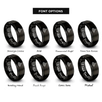 font options for inside engraving on black summit marker rings