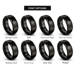 font options for inside engraving on black summit marker rings