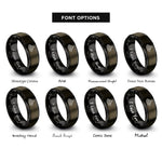 font options for inside engraving on gunmetal & black summit marker rings