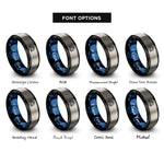 font options for inside engraving on black & blue & grey summoning seal rings
