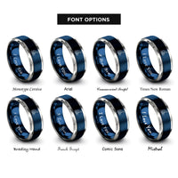 font options for inside engraving on blue & silver sumo deadlift rings