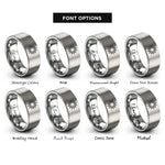 font options for inside engraving on grey sun astrological glyph rings