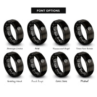 font options for inside engraving on black sun badge rings