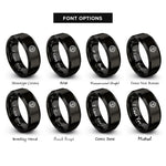 font options for inside engraving on black sun badge rings