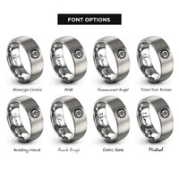 font options for inside engraving on gray sun badge rings