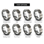 font options for inside engraving on grey sun badge rings