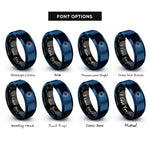 font options for inside engraving on black & blue sun rings