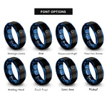 font options for inside engraving on black & blue sun rings