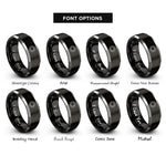 font options for inside engraving on black & gray sun rings