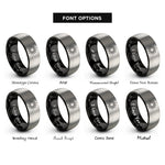 font options for inside engraving on black & silver sun rings
