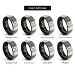 font options for inside engraving on black & gray sun rings