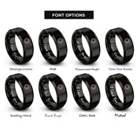 font options for inside engraving on black sun rings