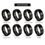 font options for inside engraving on black sun rings