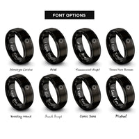 font options for inside engraving on black sun rings