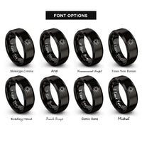 font options for inside engraving on black sun rings