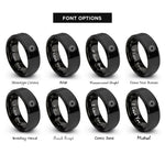 font options for inside engraving on black sun rings