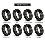 font options for inside engraving on black sun rings