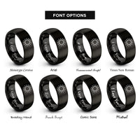 font options for inside engraving on black sun rings