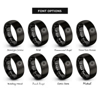 font options for inside engraving on black sun rings