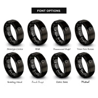 font options for inside engraving on black sun rings