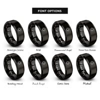 font options for inside engraving on black sun rings