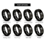 font options for inside engraving on black sun rings
