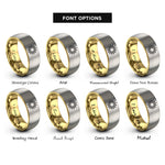 font options for inside engraving on gold & silver sun burst rings
