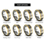 font options for inside engraving on gold & gray sun cloud rings