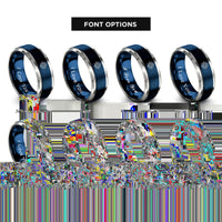font options for inside engraving on blue & grey sun compass rings