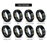 font options for inside engraving on gunmetal & blue sun compass rings