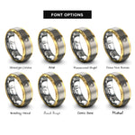 font options for inside engraving on gold & silver sun crescent moon rings