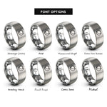 font options for inside engraving on gray sun crescent moon rings