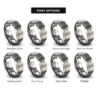 font options for inside engraving on grey sun crescent moon rings
