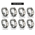 font options for inside engraving on gray sun crescent moon rings