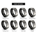 font options for inside engraving on black & grey sun cross rings