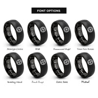 font options for inside engraving on black sun cross rings