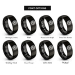 font options for inside engraving on black sun cross rings