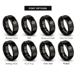 font options for inside engraving on black sun cross rings