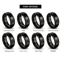 font options for inside engraving on black sun cross rings