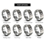 font options for inside engraving on silver sun cross rings