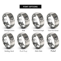 font options for inside engraving on silver sun cross rings