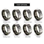 font options for inside engraving on gunmetal & grey sun cross rings