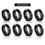 font options for inside engraving on black & grey sun glyph rings