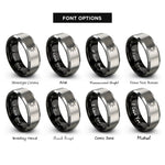 font options for inside engraving on black & gray sun glyph rings