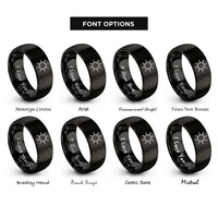 font options for inside engraving on black sun glyph rings