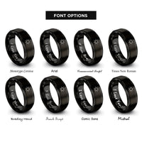 font options for inside engraving on black sun glyph rings