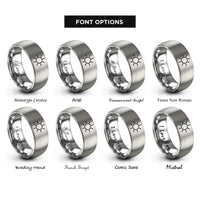 font options for inside engraving on gray sun glyph rings