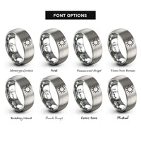 font options for inside engraving on gray sun rings