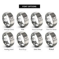 font options for inside engraving on grey sun rings