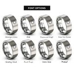 font options for inside engraving on silver sun rings